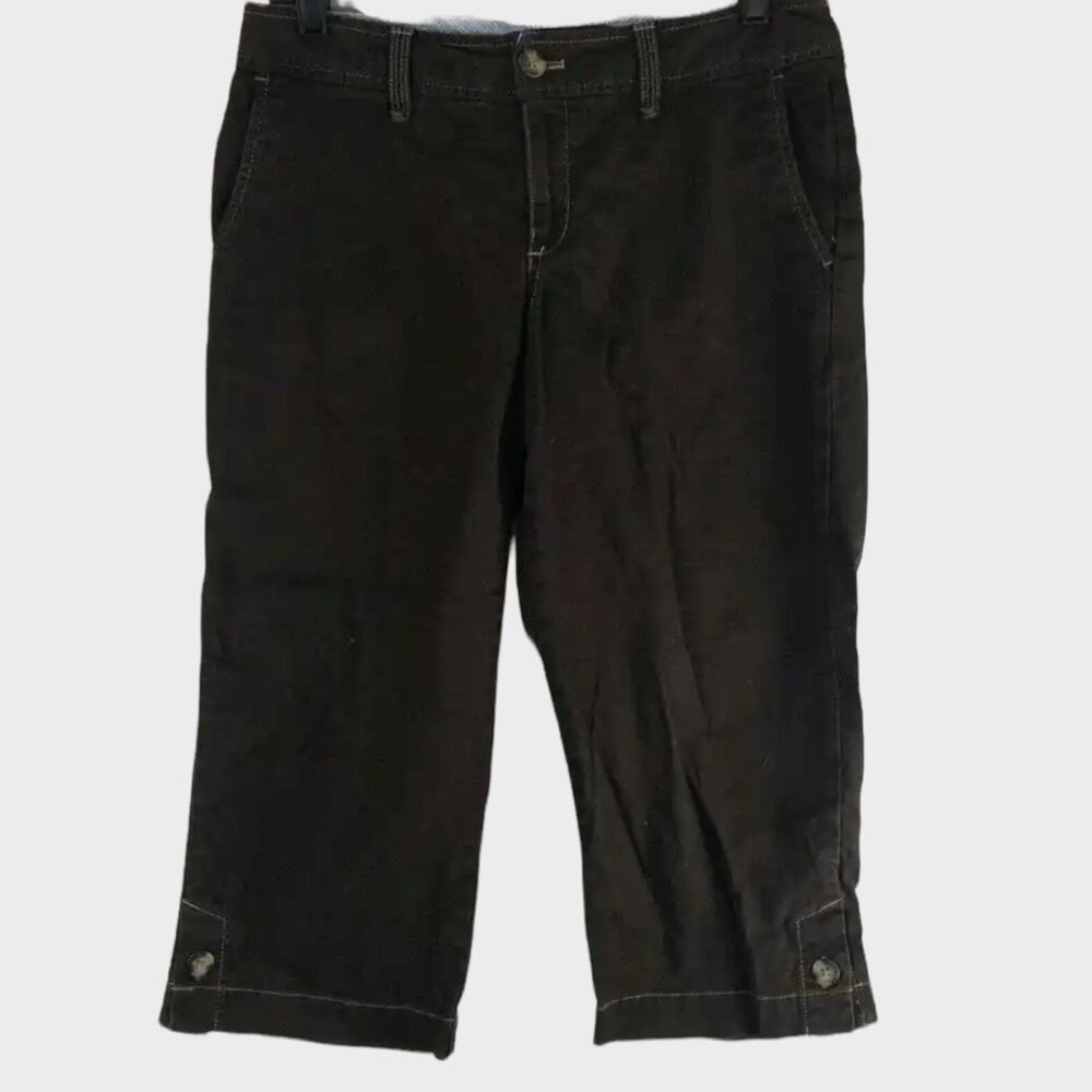 Eddie Bauer Womens Brown 4 Capri Pants Cotton Spandex Blend